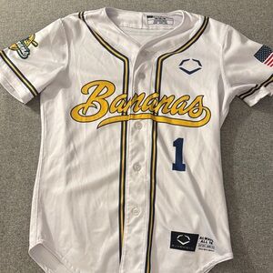 Savanah Bananas Graphic Baseball Jersey - White & Yellow